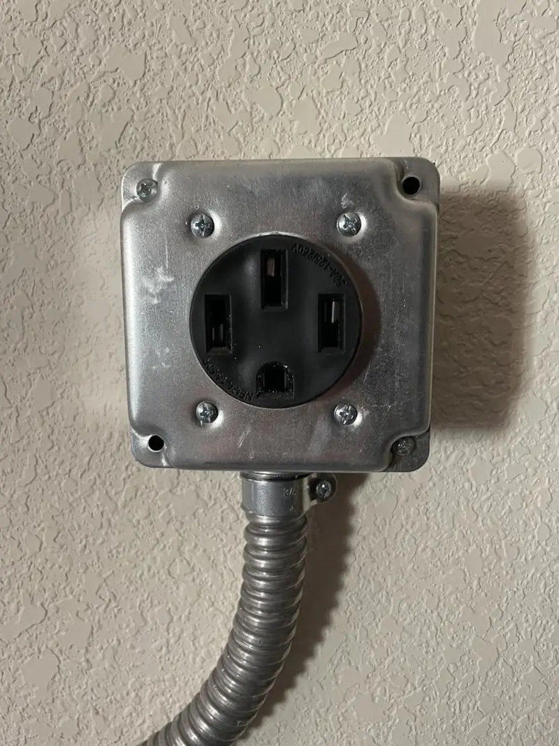 NEMA 14-50 outlet installed for Electrical Panel Upgrade in Veteran